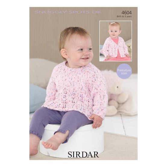 Sirdar Snuggly Spots DK Jumper and Cardigan Digital Pattern 4604 image number 1