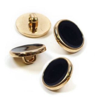 Hemline Navy Basic Button 4 Pack