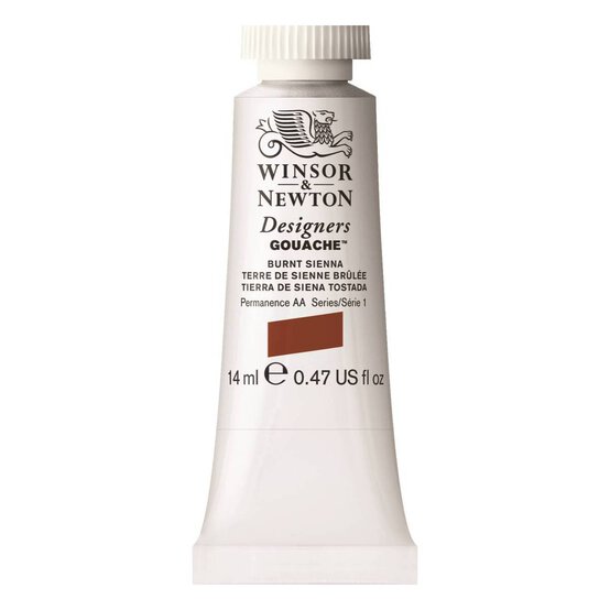 Winsor & Newton Burnt Sienna Gouache Tube 14ml image number 1