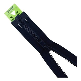 YKK Heavy Weight Open End Zip 76cm  Navy Blue