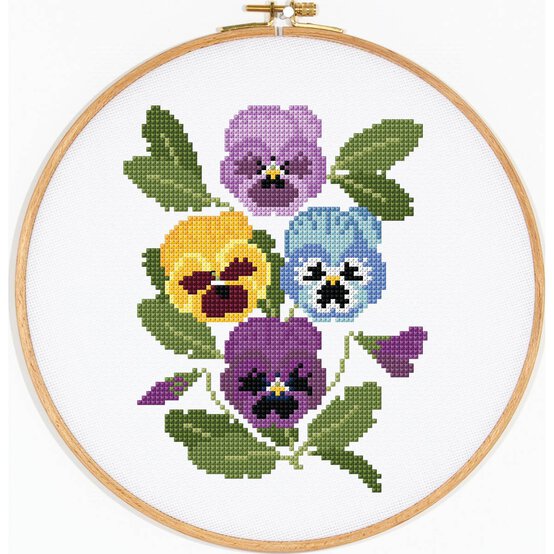 FREE PATTERN DMC Decorative Pansies Cross Stitch 0155 image number 3