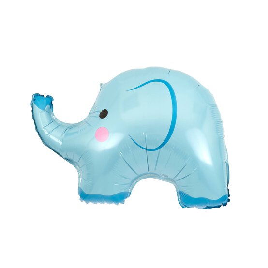 Large Blue Elephant Foil Balloon image number 1