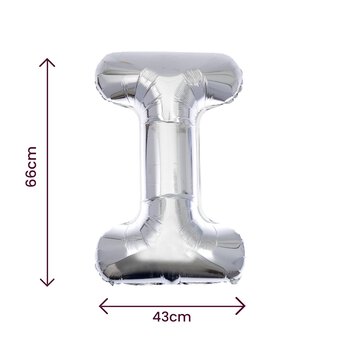 Extra Large Silver Foil Letter I Balloon