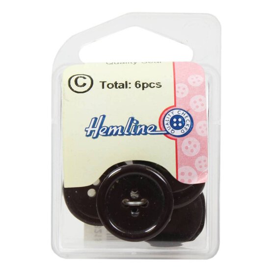 Hemline Brown Basic Jacket Button 6 Pack image number 2