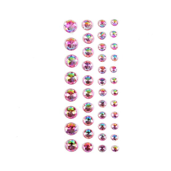 Pale Pink Iridescent Adhesive Gems 42 Pack image number 2