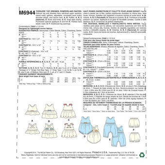 McCall&rsquo;s Toddlers&rsquo; Separates Sewing Pattern M6944