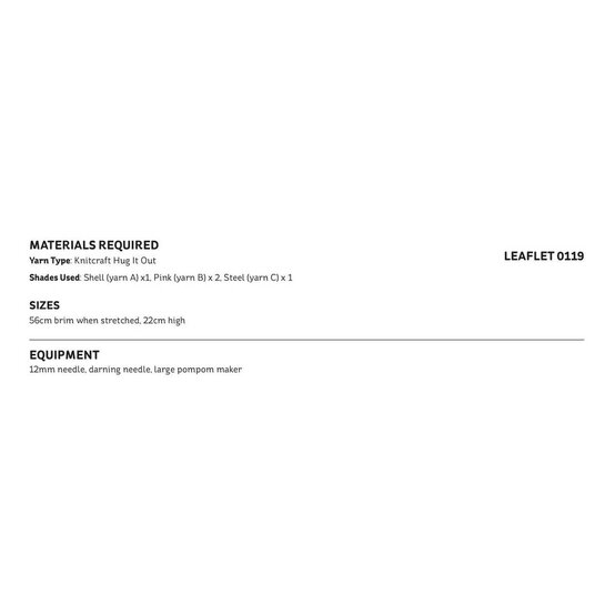 Knitcraft Chunky Rib Beanie Digital Pattern 0119 image number 3