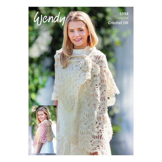 Wendy Fleur DK Crochet Lace Stole Digital Pattern 5994 image number 1
