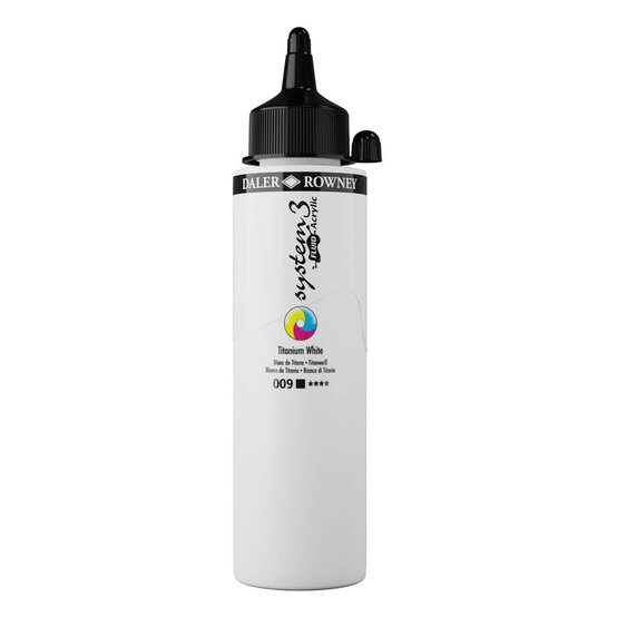 Daler-Rowney System3 Titanium White Fluid Acrylic 250ml (009) image number 1