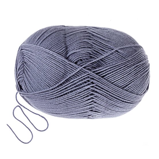 Women's Institute Blue and Grey Soft and Smooth Aran Yarn 400g image number 3