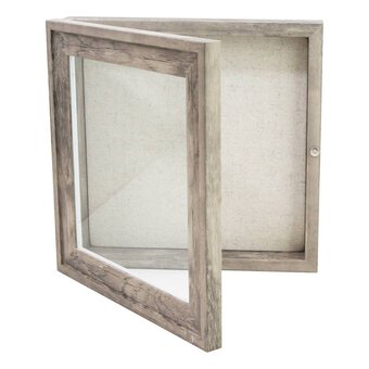 Grey Wash Magnetic Hinge Box Frame 8 x 8 Inches