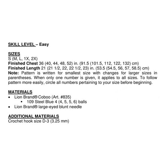 FREE PATTERN Lion Brand Short Hills Shell L80158 image number 2