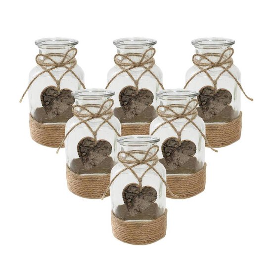 Glass Jar with Jute Wrap 6 Pack Bundle image number 1