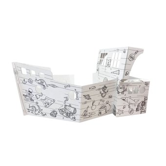 Colour-In Cardboard Pirate Ship