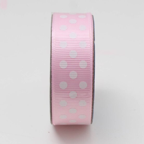 Baby Pink Spots Grosgrain Ribbon 19mm x 4m image number 4