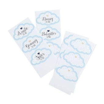 Blue Baby Shower Guest Stickers 18 Pack