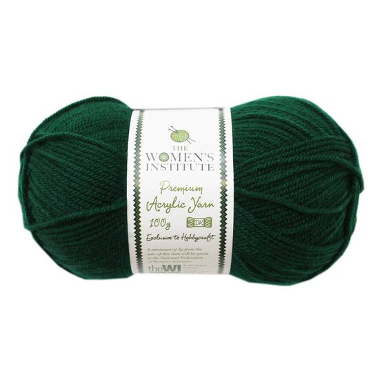 Women&rsquo;s Institute School Green Premium Acrylic Yarn 100g image number 1