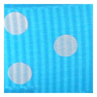 Aqua White Spot Grosgrain Ribbon 12mm x 4m