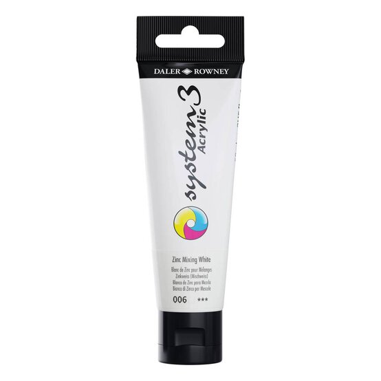 Daler-Rowney System3 Zinc Mixing White Acrylic Paint 59ml image number 1