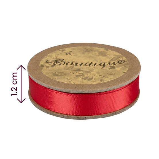Red Double-Faced Satin Ribbon 12mm x 5m image number 4