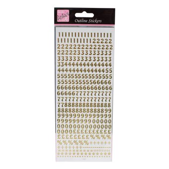 Anita's Small Gold Number Outline Stickers
