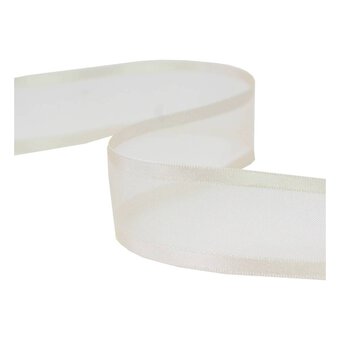 Ivory Organza Satin-Edged Ribbon 25mm x 4m