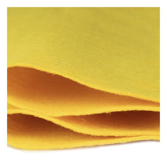 Yellow Polyester Felt Sheet A4 image number 2