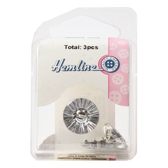 Hemline Clear Novelty Crystal Button 3 Pack