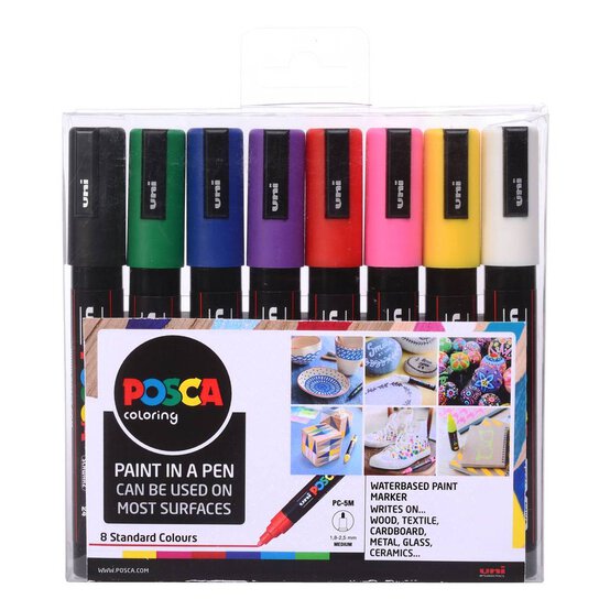 Uni-ball Posca PC-5M Marker Pens Starter Set 8 Pack