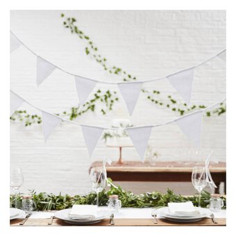 Ginger Ray Beautiful Botanics White Fabric Bunting 5m