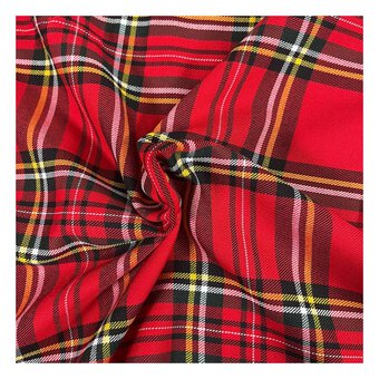 Red and Yellow Poly Viscose Tartan Fabric by the Metre