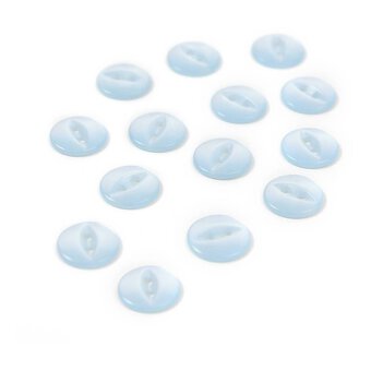 Hemline  Baby Blue Basic Fish Eye Button 13 Pack