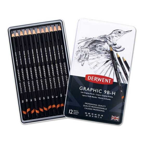 Derwent Graphic Soft Pencil Set 12 Pieces image number 1