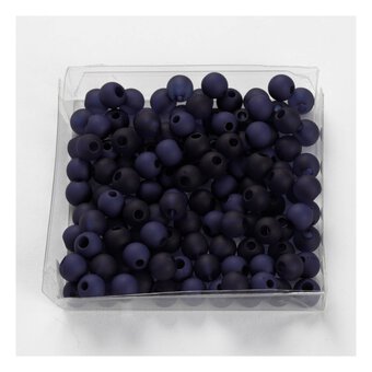 Blue Round Plastic Beads 6mm 40g