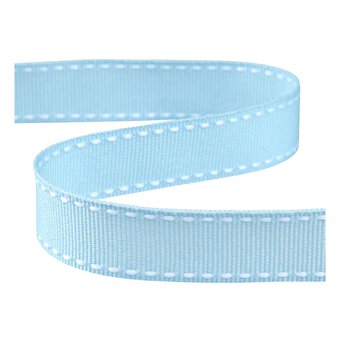 Baby Blue Grosgrain Running Stitch Ribbon 15mm x 4m