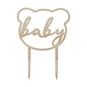 Wooden Baby Bear Cake Topper image number 1
