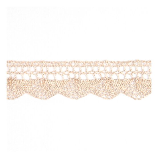 Light Gold 25mm Metallic Lace Trim by the Metre image number 1
