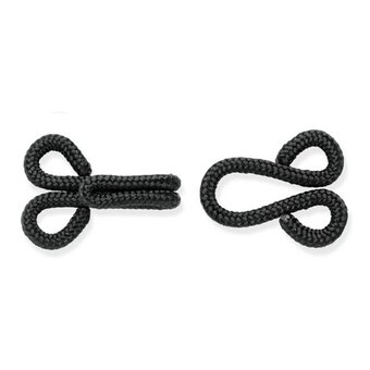 Milward Black Fur or Coat Hooks and Eyes 3 Pack