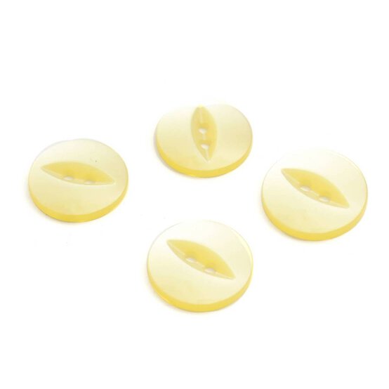 Hemline Yellow Fish Eye Buttons 18.75mm 4 Pack image number 1