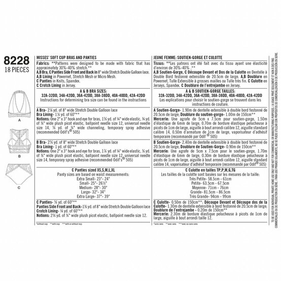 Simplicity Bra and Pants Sewing Pattern 8228 image number 3