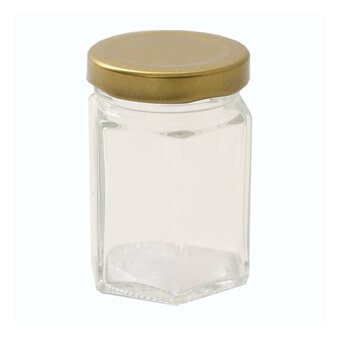 Clear Hexagonal Glass Jar 55ml
