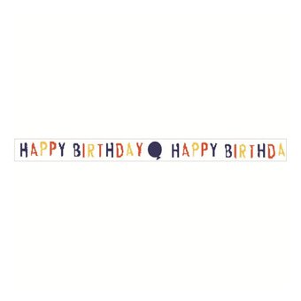 Blue Happy Birthday Balloons Ribbon 6mm x 4.5m