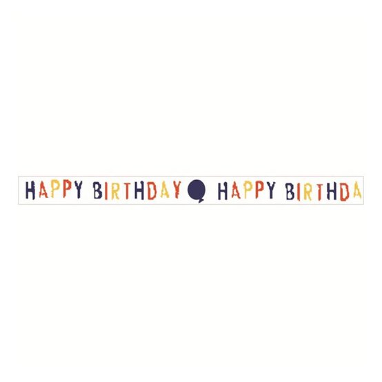 Blue Happy Birthday Balloons Ribbon 6mm x 4.5m image number 1