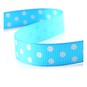 Aqua White Spot Grosgrain Ribbon 12mm x 4m image number 1