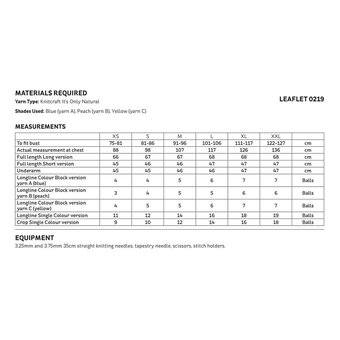 Knitcraft Mock Rib Colour Block Jumper Pattern 0219