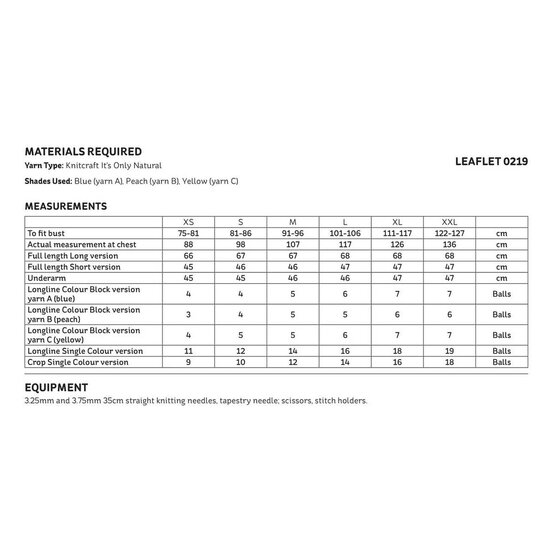 Knitcraft Mock Rib Colour Block Jumper Pattern 0219 image number 2
