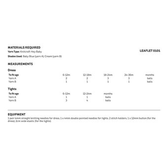 Knitcraft Tunic and Tights Digital Pattern 0101