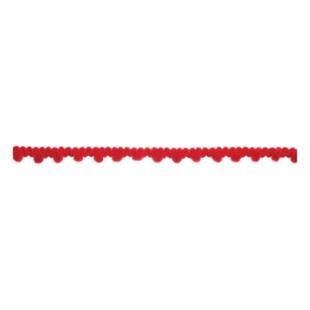 Red 7mm Pom Pom Trim by the Metre