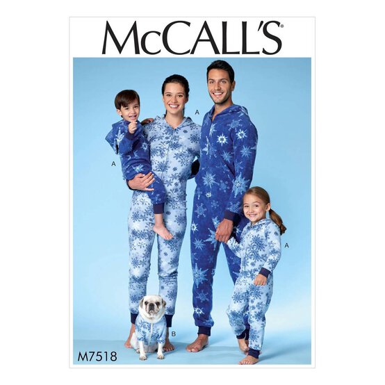 McCall&rsquo;s Family Onesies Sewing Pattern M7518 (3-8) image number 1