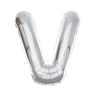 Extra Large Silver Foil Letter V Balloon